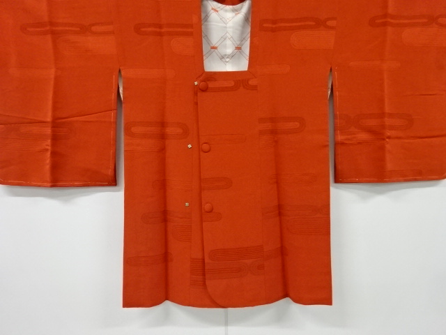 JAPANESE KIMONO / VINTAGE UNUSED MICHIYUKI COAT / WOVEN ABSTRACT PATTERN